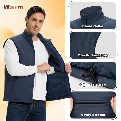 Outdoor Ventures Men's Casual Outerwear Vest Lightweight Winter Zip Up Sleeveless Jacket for Hiking Travel Golf Running3