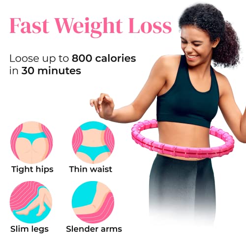 Foto von QASIMOF Smart Hula Hoop Erwachsene, Hullahub Zum Abnehmen mit Auto-Spinning Fitness Reifen Abnehmbare Knoten Einstellbares, Hoola Hoop