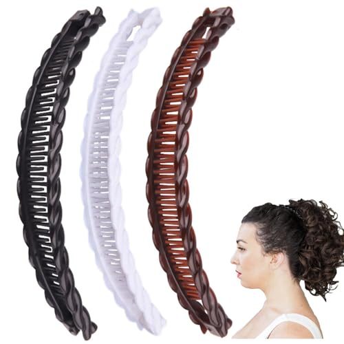 Youme Banana Clip Clincher Combs 3 Pack Negro miniatura 1