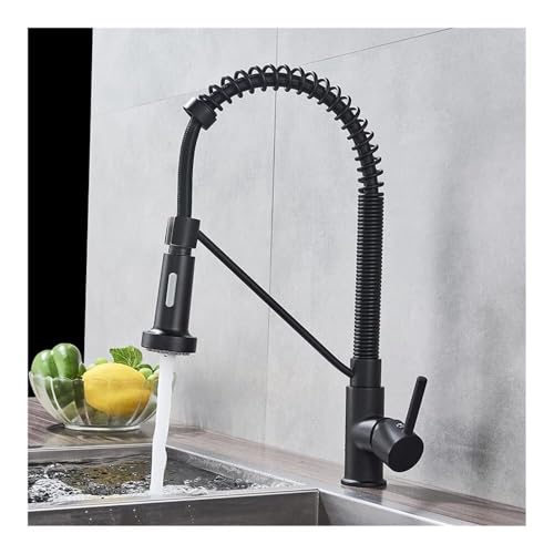 Robinet de cuisine avec pulvérisateur pull down mitigeur noir LWX