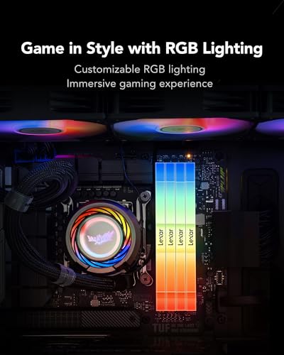 Image of Lexar THOR RGB RAM DDR5 32GB Kit (2x16GB) 6000 MHz, Desktop PC UDIMM DRAM 288-Pin Memory, Memory High Performance DDR5 Gaming Computer Support Intel XMP 3.0 /AMD EXPO, 1.35V(LD5U16G60C38BG-RGD)