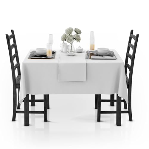 LivinEase Rectangular Tablecloth 140x300cm, 250 GSM Cotton Blend Black Table cloths for 8 to 10 Seater Table - Image 2