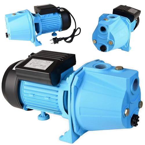 Wasserpumpe JET 60S (370 W, 2520 l/h Förderleistung, 36m Förderhöhe) - für Sauberes Wasser - Hauswasserwerk Gartenpumpe Bewässerungspumpe Regenwasserpumpe (JET 60S)