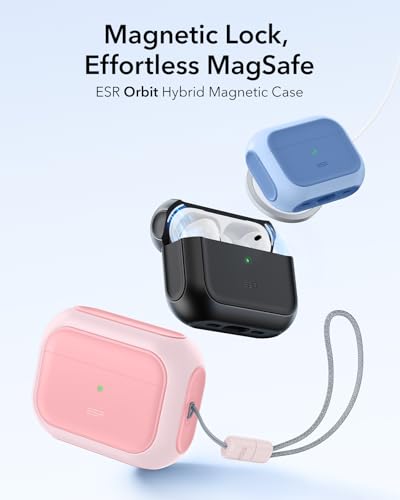Image of ESR for AirPods Pro 3 Case, Compatible with AirPods Pro Case 3rd Generation (2025), Compatible with MagSafe, Full Drop Protection Cover with Lanyard, Pink