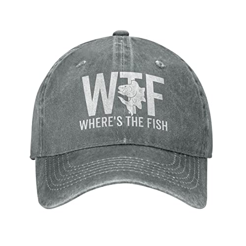 Image of WTF Where's The Fish Hat for Women Dad Hats with Design Caps