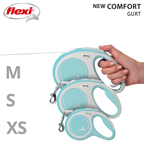 flexi® Comfort S Gurt 5 m hellblau, Roll-Leine für Hunde bis 15 kg