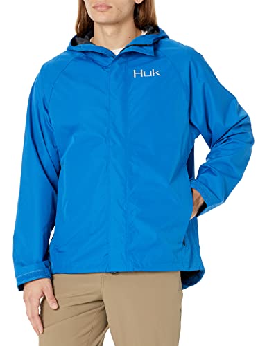 HUK Gunwale Rain Jacket | Water & Wind Proof Jacket, Huk Blue, X-Large