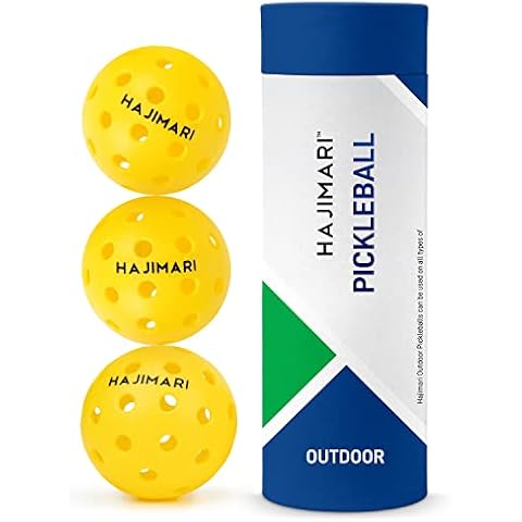 Hajimari Indoor Outdoor Pickleball Balls - 3 Pack 40 Hole USAPA Approved Pickleballs for Indoors and Outdoors, Storage Tube | Beginner and Professional Play | Neon Yellow or Green Cover