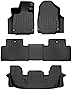 SMARTLINER Custom Fit All Weather Floor Mats 3 Row Liner Set Black Compatible with 2022-2023 Acura MDX