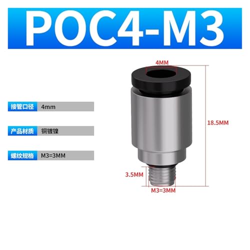 Connecteur pneumatique rapide PC4-M5 micro pour tube PU6mm