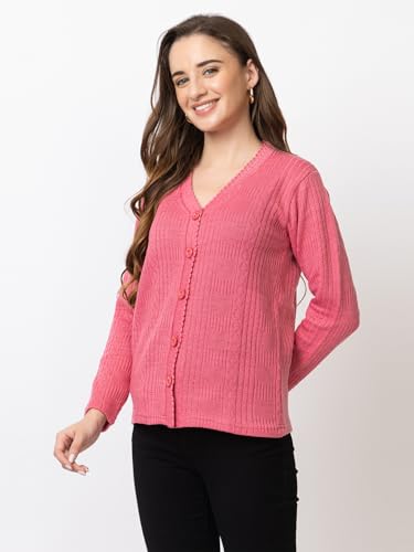 Image of Women's Warm Woolen Cardigan - Stylish Full Sleeve Knitwear for Winter, Cozy & Elegant Sweater