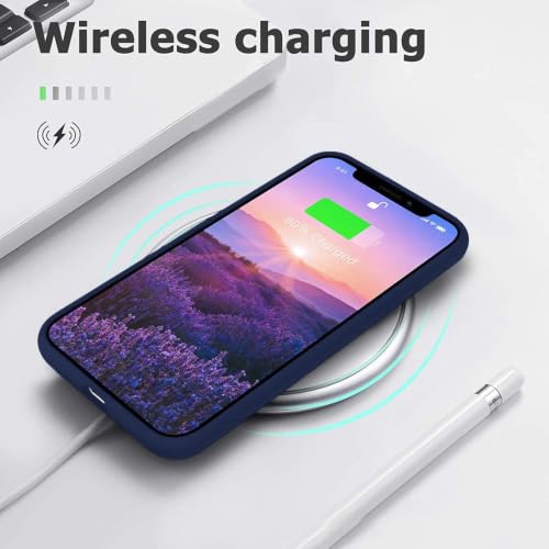 Image of DIZORO Compatible for iPhone 15 Pro Case 6.1, Slim Liquid Silicone Case 3 Layers Full Covered Soft Gel Rubber Phone Case Protective Cover 6.1 Inch - Blue