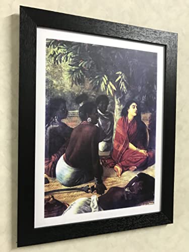 Image of Adventures� *Seeta- Ashok-watika & Jatayu*- Two Paintings by Raja Ravi Varma, Set of 2 Wall D�cor Frames. Matt Satin Print with MDF & 1 inchPS Black Frame. Size 14 inchx18 inch each.