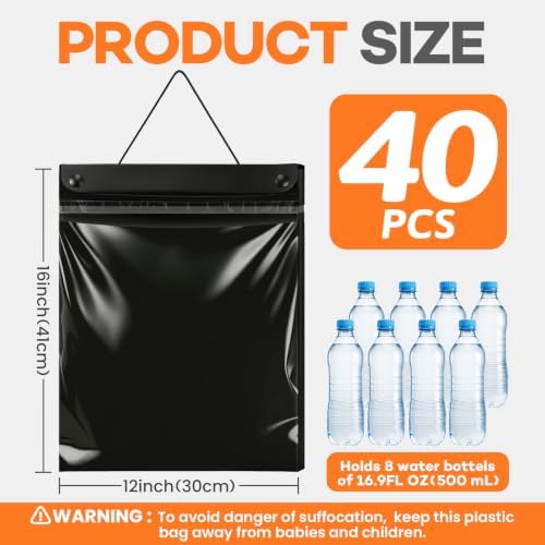 40 Count Hanging Car Trash Bags, Disposable Leak-proof Garbage Can for Car