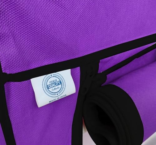 Image of Maison & Cuisine Collapsible Wardrobe Clothes Almira, 1 Hanging Space, 6 Shelves, 1 Side Pocket (Non-Woven Fabric, 76x38x145cm) (Purple)