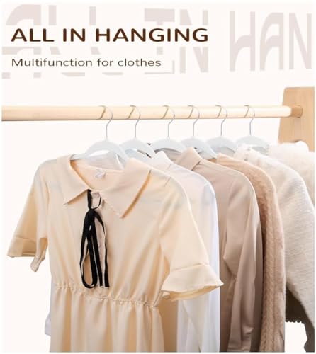 Image of Slim Plastic Hangers for Clothes - Heavy Duty Non-Velvet Hangers with 360 Swivel Chrome Hook & Non Slip Notches - Ideal for Dresses Coats Shirts Jackets & More (White, 30)