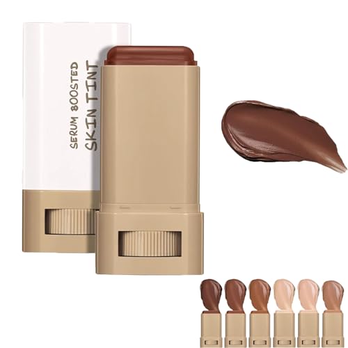 Serum Boosted Skin Tint Balm for Black Women, Serum Boosted Hydration Beauty Balm, Solid Tinted Foundation Stick, Moisturizing, Light, Non-Greasy, Natural Finish Makeup (#01, standard)