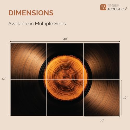 Image of Timber Acoustics Acoustic Art Wall Panels for Music Studio, 48 inchx32 inch PET Felt Sound Absorbing & Noise Reduction Panels for Wall, Acoustic Panels for Music Studio, (Vinyl Wood Fusion, Set of 6)