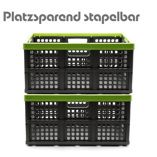 BigDean Klappbox faltbar extra groß & extrem stabil – Klappkorb ideal für Einkäufe und Transport – Einkaufskorb faltbar Made in Germany Klappbox