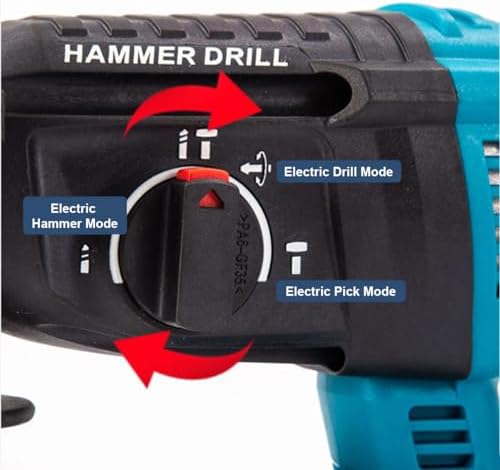 Bild 2 - Akku Bohrhammer für Makita Akku 18V, Bürstenloser Schlagbohrmaschine Stufenlos Regelbare Geschwindigkeit, Hammer Bohr mit 6-tlg., 3-in-1 Bürstenloser Bohrhammer(Ohne Akku)