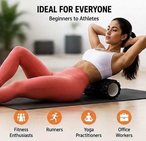 Image of Foam Roller for Muscle Massage, Exercise, Yoga, Gym & Home Workout - High Density Fitness Roller for Back, Legs & Body