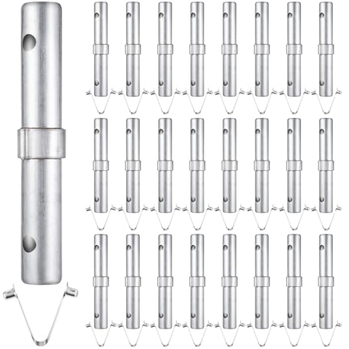 24 Pack Scaffolding Coupling Pins, 1-1/4" Od x 9" L, V Retainers