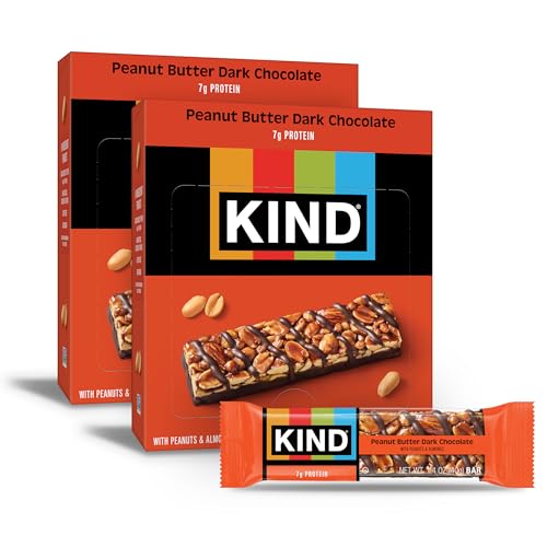 Image of KIND Healthy Snacks Bars, Peanut Butter Dark Chocolate, Gluten Free, Low Sodium Snacks, 7g Protein, 24 Count