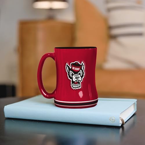 Image of Logo Brands NCAA North Carolina State Wolfpack 14 oz Relief Coffee Mug - Officially Licensed Mug, Sculpted 3D Logo and Team Colors - Comfortable Handle and Glossy Finish for College Sports Fans
