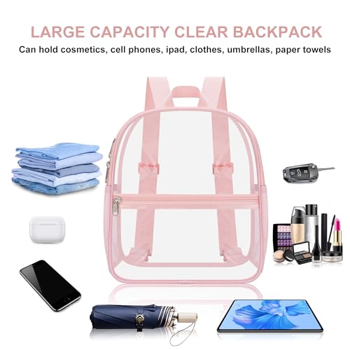Image of Oraben Small Clear Backpack for Stadium Events Clear Bag Small Stadium Backpack Waterproof 12x6x12 for Women Men Adult Concert Sports