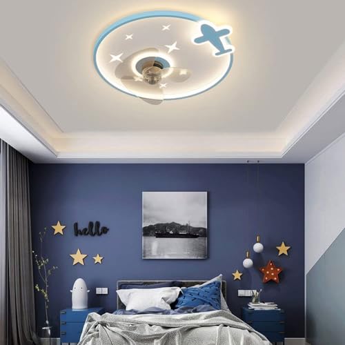 Indoor-6-Speed-Ceiling-Fan-Light-Dimmable-LED-Ceiling-Light-with-Fan-Girl-Boy-Kids-Room-Mute-Ceiling-Fan-with-Light-Low-Profile-Ceiling-Lights-Fan-Lighting-Flush-Mount