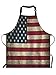 Moslion Delantal rústico de la bandera de Estados Unidos, delantal vintage americano patriótico americano, delantal ajustable para hombres y mujeres, adecuado para cocina y camarera chef delantal