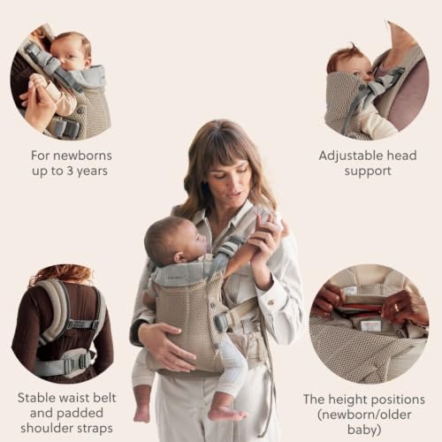 Image of BabyBjorn Baby Carrier Harmony, 3D Mesh, Gray Beige