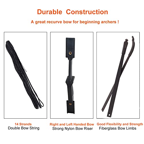 Sopoger Archery Bow And Arrow Adult - Takedown Recurve Bows For Adults Youth Beginner 20Lbs 30Lbs Left And Right Handed Outdoor Target Practice Hunting (30 Lbs) #TOP4