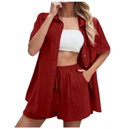 Conjunto de verano de dos piezas para mujer con pantalón corto y un favorecedor corte slim
