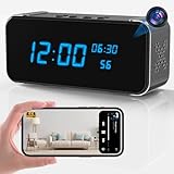 JOOKACE Bluetooth Speaker with Hidden Camera Clock, Ultra 4K HD Wireless Indoor Camera for Home Security - Mini Nanny Cam with Night Vision, Smart Motion Detection, Remote Live Stream