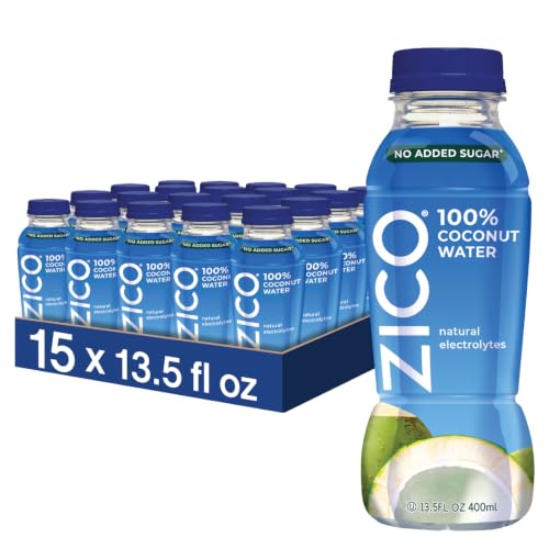 ZICO 100% Coconut Water, 13.5 fl oz Bottles (Pack of 15)