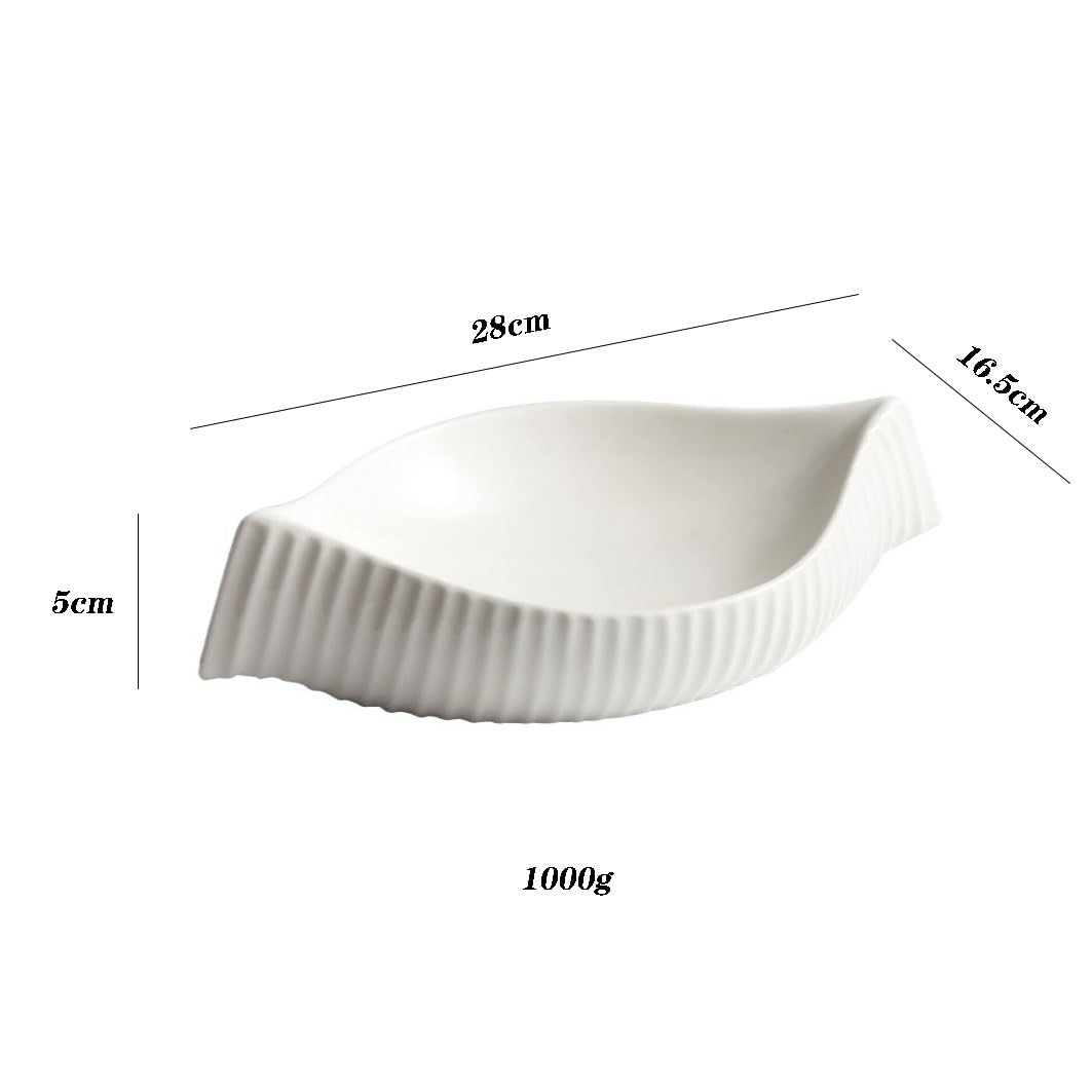 zastawa stołowa Chiński kreatywny ceramiczny talerz obiadowy w kształcie muszli Płytki talerz do użytku domowego Hotelowa restauracja Talerz przystawek zestaw zastawy stołowej(Średni)
