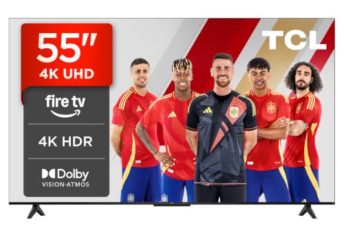 TCL 55PF650A Televisor 55 Pulgadas 4K UHD, Smart TV con Fire TV, Dolby Vision y Atmos, AirPlay 2, HDR10, DTS, Game Master, Control por Voz Alexa
