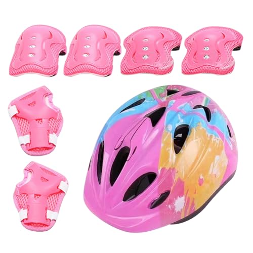 Casco y Rodilleras para Niños | Coderas de Casco Rodilleras Rodilleras Protectores de Muñeca para Niños | Equipo de Protección para Niños y Niñas de 3 a 12 Años