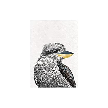 Maxwell & Williams Marini Ferlazzo Birds Bedrucktes Geschirrtuch mit Indischem Pfau-Design, 100% Baumwolle, Schwarz/Weiß, 50 x 70 cm, Waschmaschinenfähig