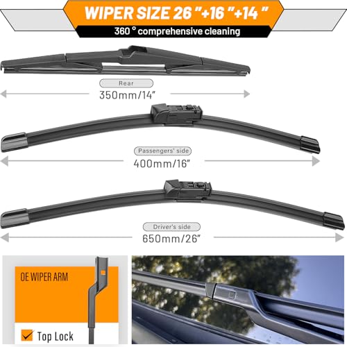 Image of AUTOBOO Windshield Wiper Blade Replacement for Toyota C-HR 2016-2023
