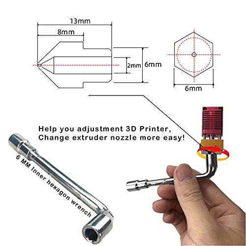 XIFOWE Buse d'extrudeuse pour imprimante 3D avec outils de bricolage et une boîte de 10 pièces 3 XIFOWE Buse d'extrudeuse pour imprimante 3D avec outils de bricolage et une boîte de 10 pièces – Image 4
