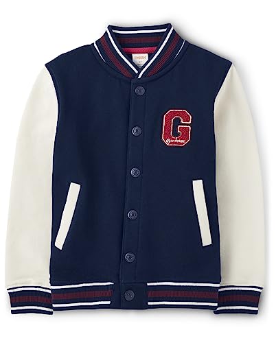 Gymboree Boys' and Toddler Embroidered Varsity Fall Jacket