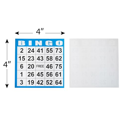 SEETOOOGAMES Disposable Bingo Cards Bulk- 1on Blue Paper (100 Books of 5 Sheets) for Large Groups