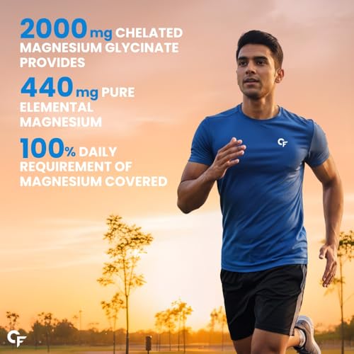 Image of Carbamide Forte Chelated Magnesium Glycinate Supplement 2000mg Per Serving | Magnesium Supplement Supports Muscle Recovery & Better Sleep - 60 Veg Tablets