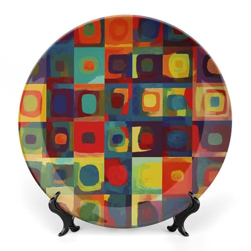Plato Decorativo Abstracto Cuadrado de Porcelana 6 pulgadas miniatura 1