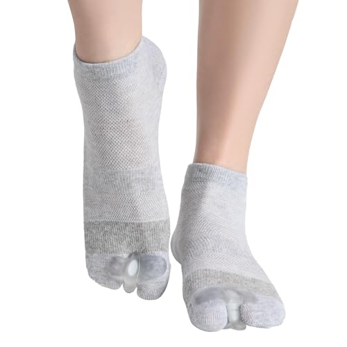 HEWAOMM Bunion Socks For Women & Men Bunion Relief Socks Big Toe Separator Socks Big Toe Straightener Alignment Hallux Valgus Foot Pain Relief Happy Feet Alignment Socks Gray S