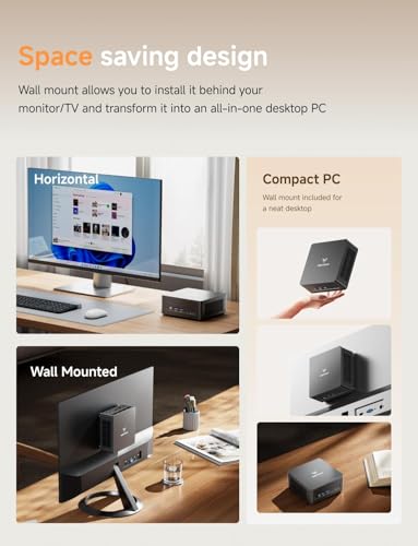 Image of MINISFORUM Mini PC UM760 Slim, AMD Ryzen 5 7640HS Processor(6C /12T, Up to 5.0GHz), 16GB DDR5 RAM & 512GB PCIe 4.0 SSD Mini Computer, Support 8K@60Hz HDMI 2.1 /USB4 Output, WIFI6E /BT5.3 /Auto Power On
