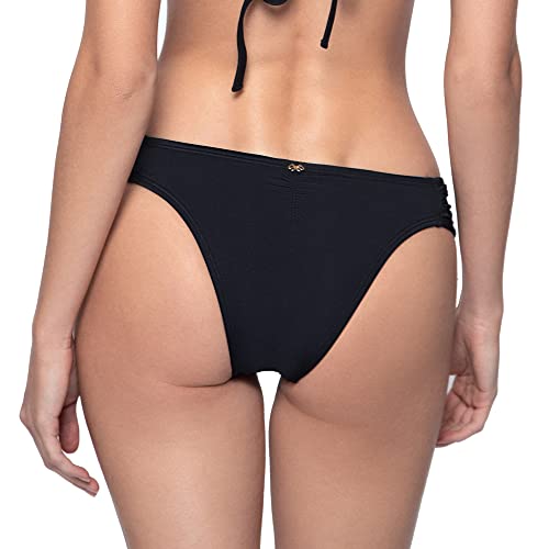 PQ Swim Women's Midnight Lace Fanned Bikini Bottoms - Low Rise, Cheeky Coverage - Teeny3