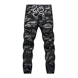 HANQIU Mens Camo Joggers Pants Drawstring Casual Camouflage Jogger Sweatpants Sport Stretch Trousers Slim fit…